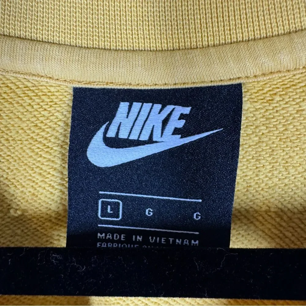 Nike Air Stacked Swoosh Crew Neck Sweatshirt Yellow Men's Large Size DJ0465-761